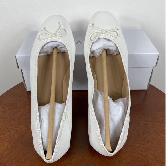 New Villa Rouge Forrest Ballerina Flats in White Leather Women's Size 10 - Picture 3 of 9